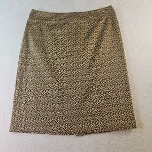 Chapter One Womens Leopard Print Pencil Skirt Brown Tan Size 14 Made in Canada